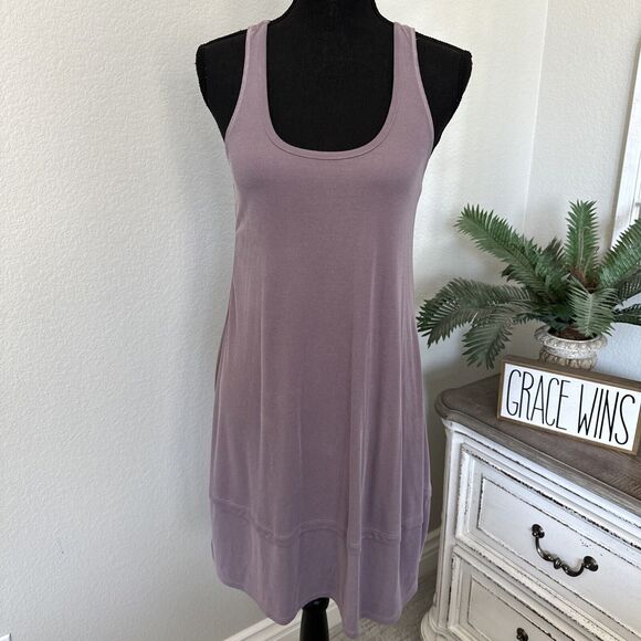 Splendid Dress Size X-Small XS Purple Ribbed Jersey Midi Sleeveless Solid - Picture 1 of 11